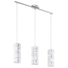 Suspension Bayman chromée et blanche, verre