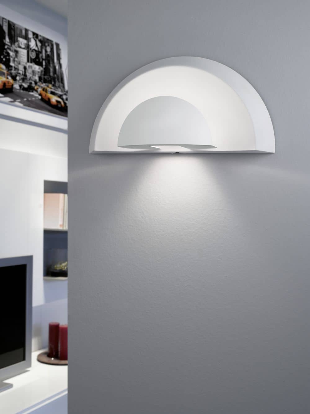 Applique murale Manerba 1 blanche, verre