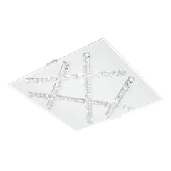 Applique murale Sorrenta blanche et transparente, cristal, L 29 cm