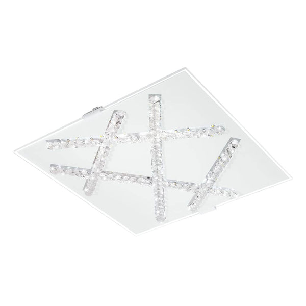 Applique murale Sorrenta blanche et transparente, cristal, L 29 cm