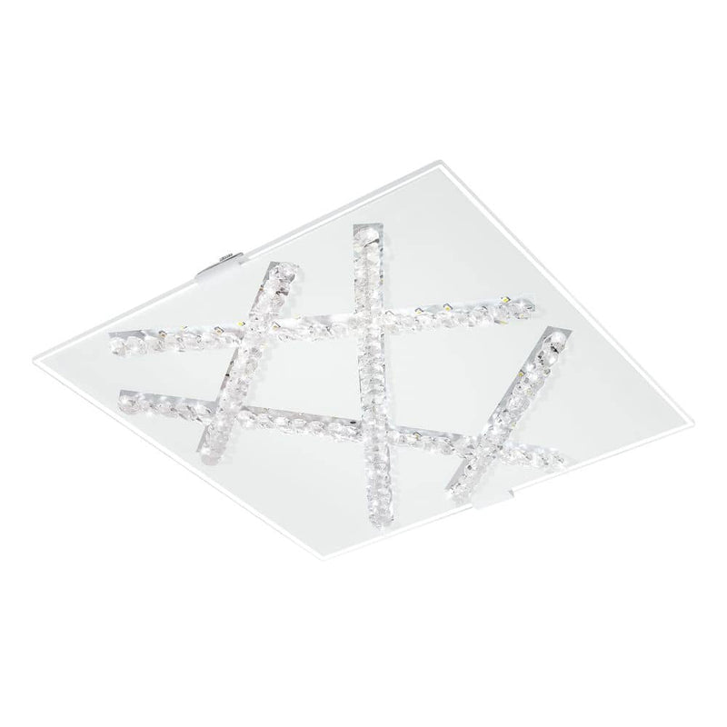 Applique murale Sorrenta blanche et transparente, cristal, L 29 cm
