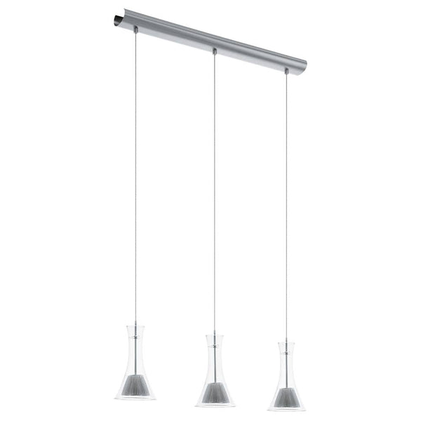 Suspension Musero aluminium et transparente, verre