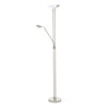 Lampadaire Baya nickel et blanc mat, verre
