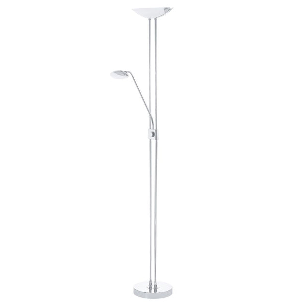 Lampadaire Baya chromé et blanc, verre