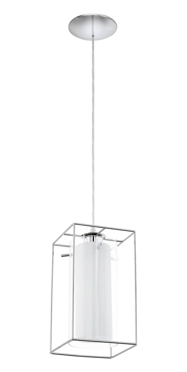 Suspension Loncino 1 chromée et transparente, verre (94377)