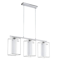 Suspension Loncino 1 chromée et transparente, verre (94378)