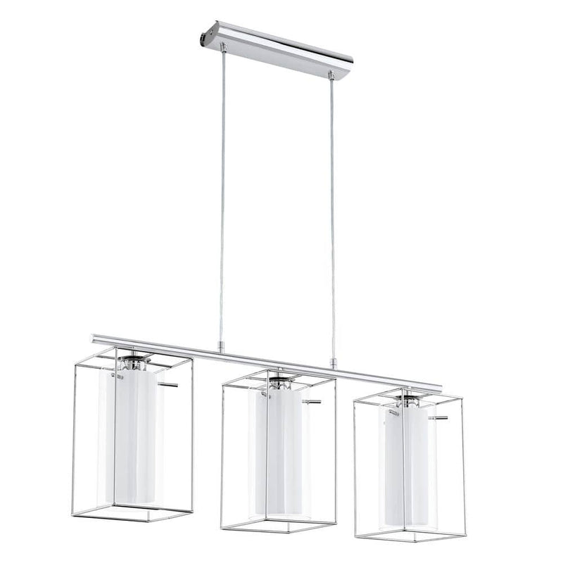 Suspension Loncino 1 chromée et transparente, verre (94378)
