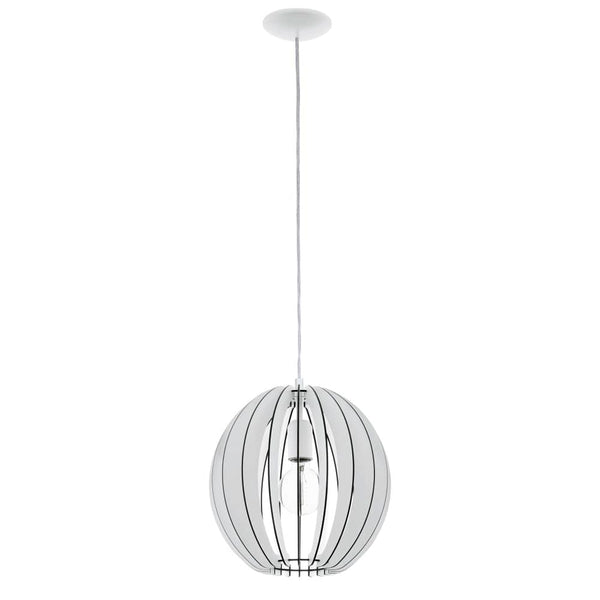 Suspension Cossano bois et blanche