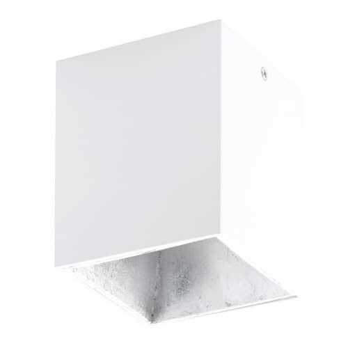 Plafonnier Polasso blanc et argenté