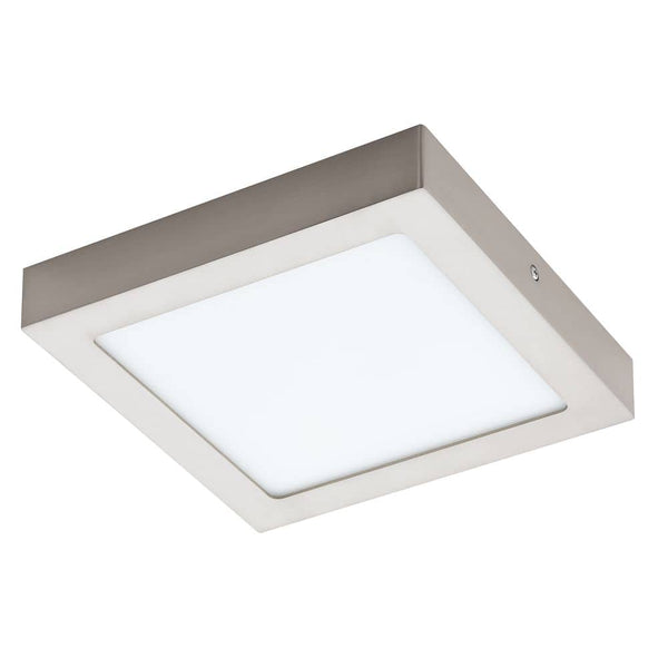 Plafonnier Fueva 1 nickel satiné, L 22,5 cm