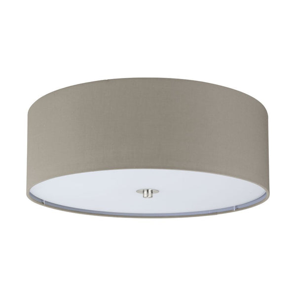 Plafonnier Pasteri 3 lumières taupe, verre