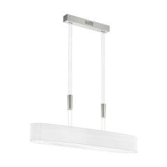 Suspension Romao 1 chromée et blanche, lin