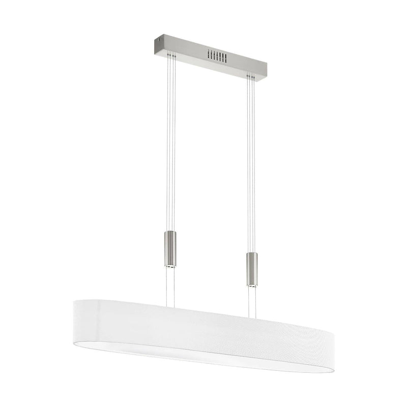 Suspension Romao 1 chromée et blanche, lin
