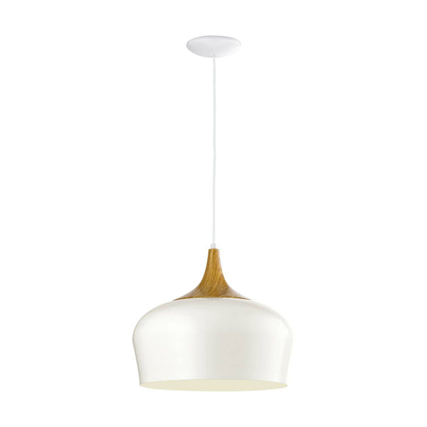 Suspension Obregon crème et bois