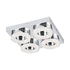 Plafonnier Fradelo chromé, cristal, L 28 cm