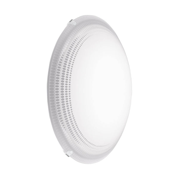 Applique murale Magitta 1 blanche et transparente, verre, Ø 25 cm