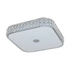 Plafonnier Cardillio chromé et blanc, cristal
