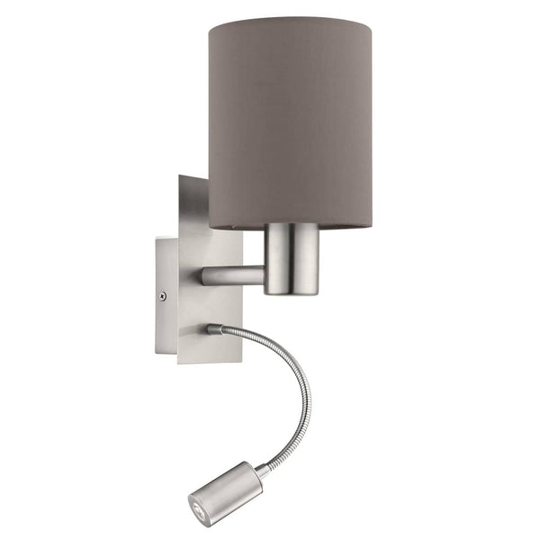 Applique murale Pasteri nickel et anthracite, tissu