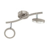 Spot Karystos nickel et blanc, L 30 cm