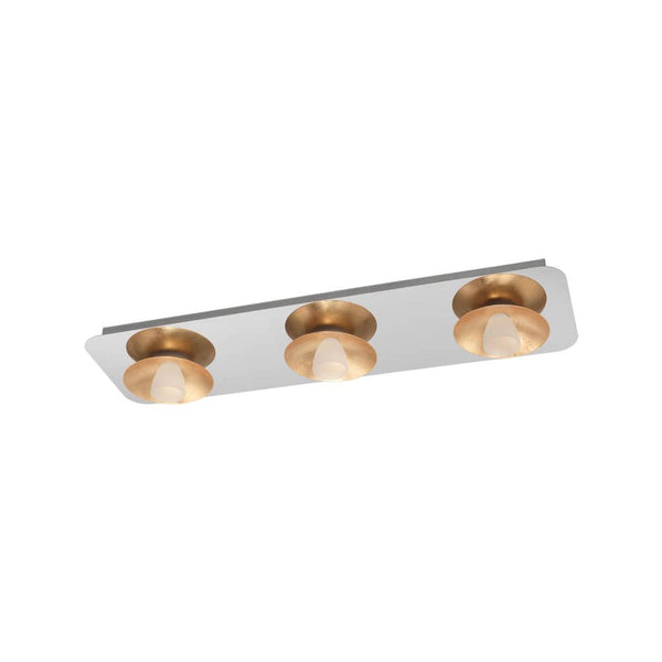 Plafonnier Torano chromé et doré, L 68 cm