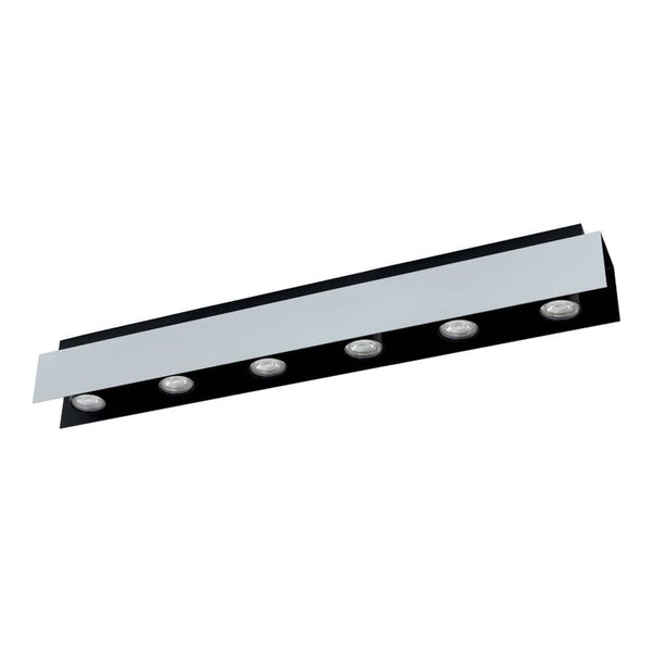 Plafonnier Viserba aluminium et noir, L 83 cm