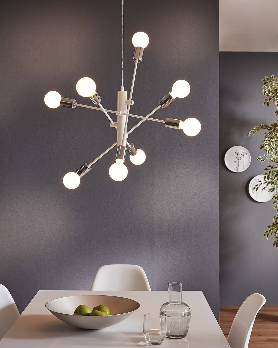 Suspension Gradoli 8 lumières chromée