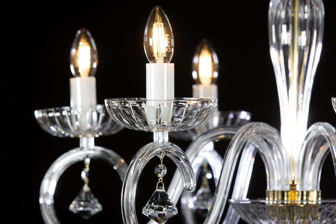 Kronleuchter aus transparentem Glas EL2246023