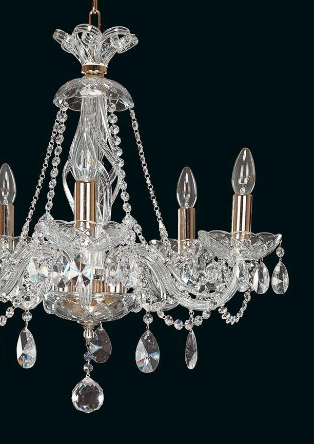 Détail du corps central, bras recourbés et gouttes de cristal taillées