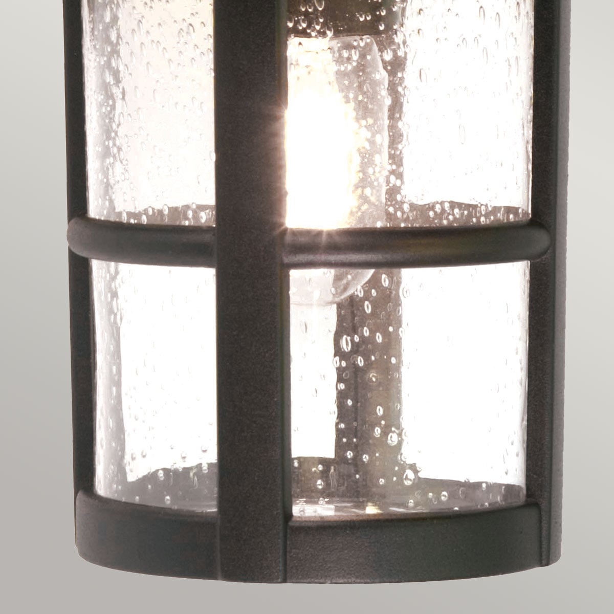 Applique extérieure Hereford noire, verre, H 34,5 cm