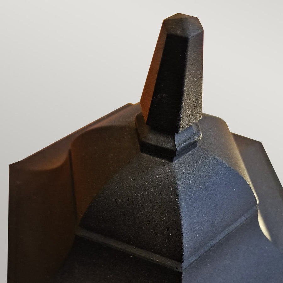 Lampadaire extérieur Chapel noir, verre, H 50 cm