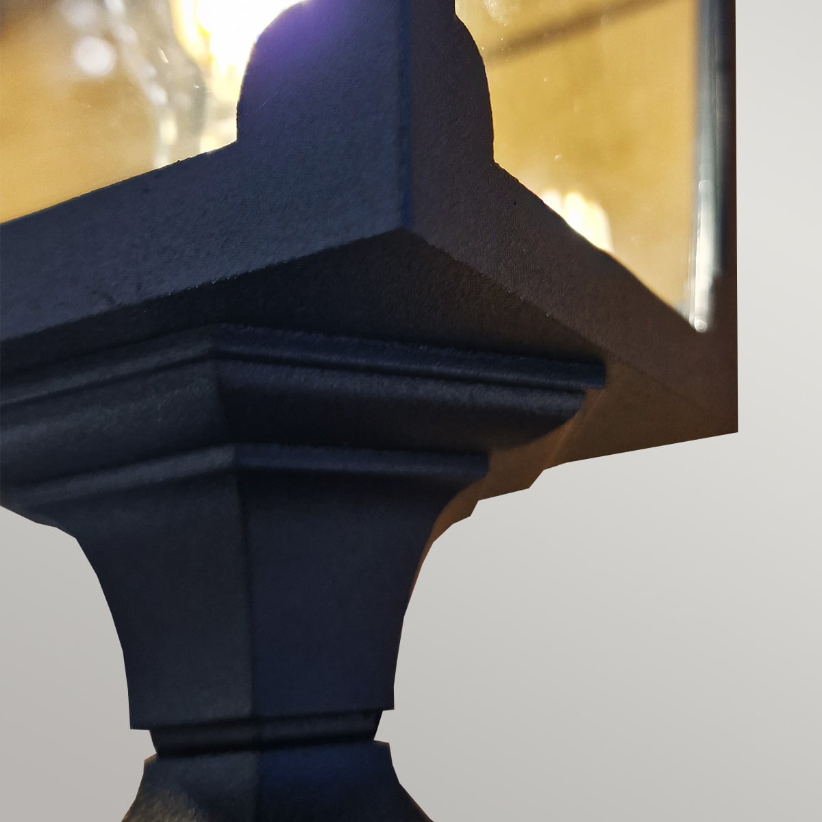 Lampadaire extérieur Chapel noir, verre, H 179 cm