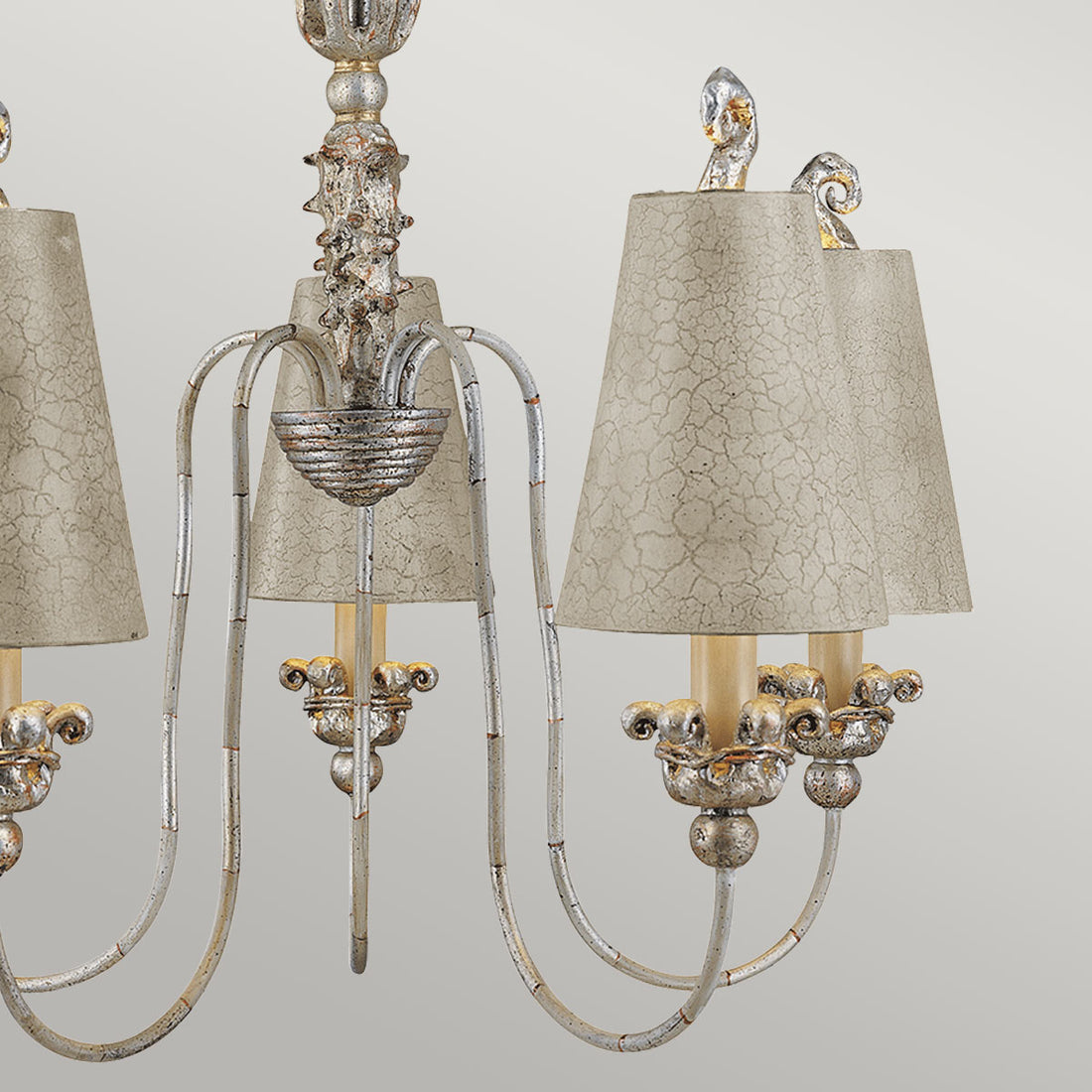 Lustre Remi 5 lumières argenté et doré