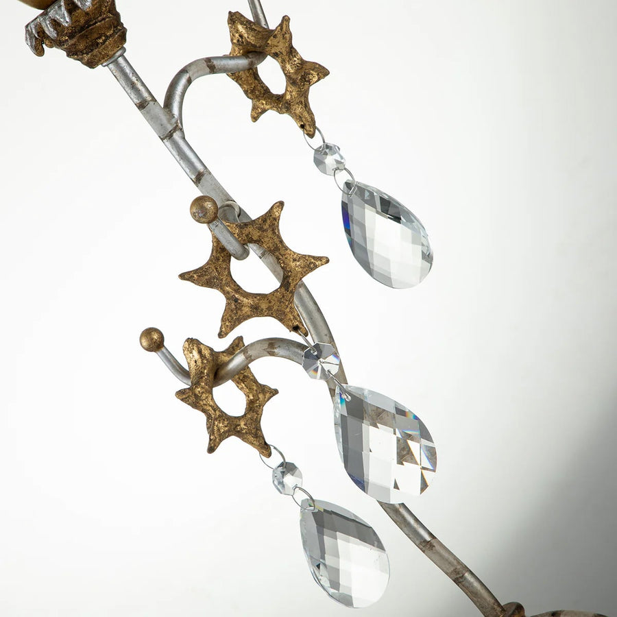 Lampe à poser Tivoli argentée et crème