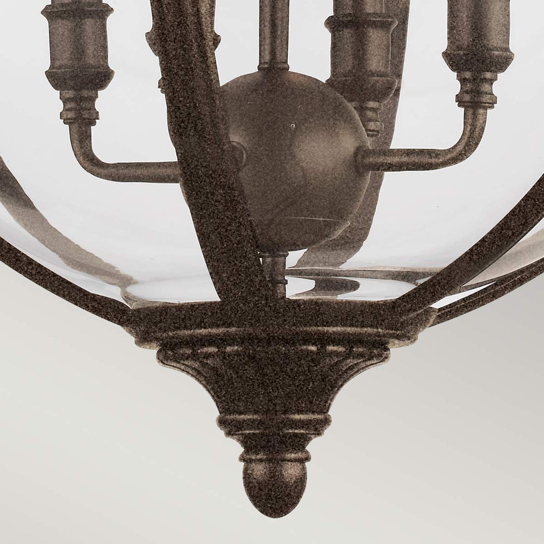 Lustre Adams 4 lumières bronze, verre