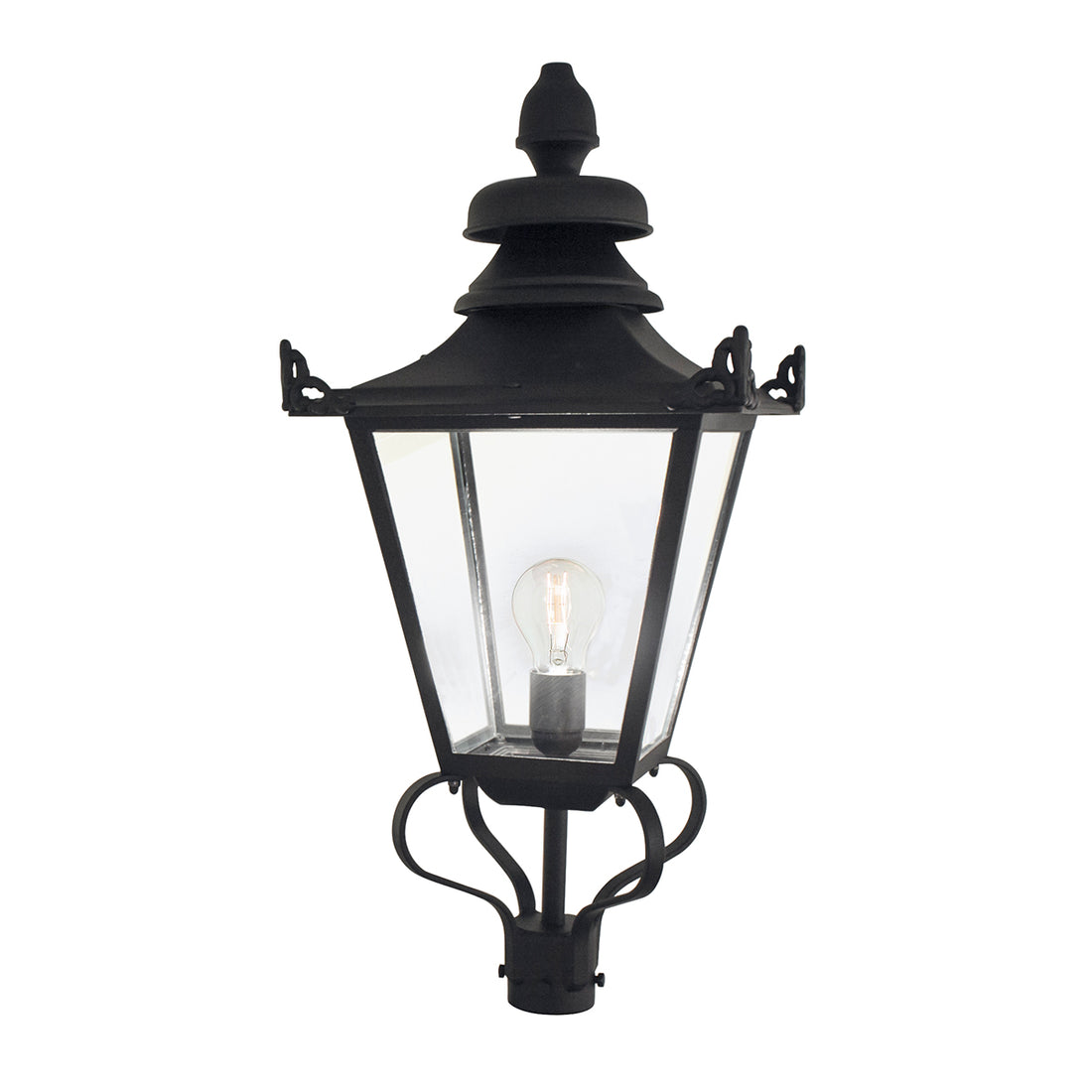 Lampadaire extérieur Grampian noir, verre, H 68 cm