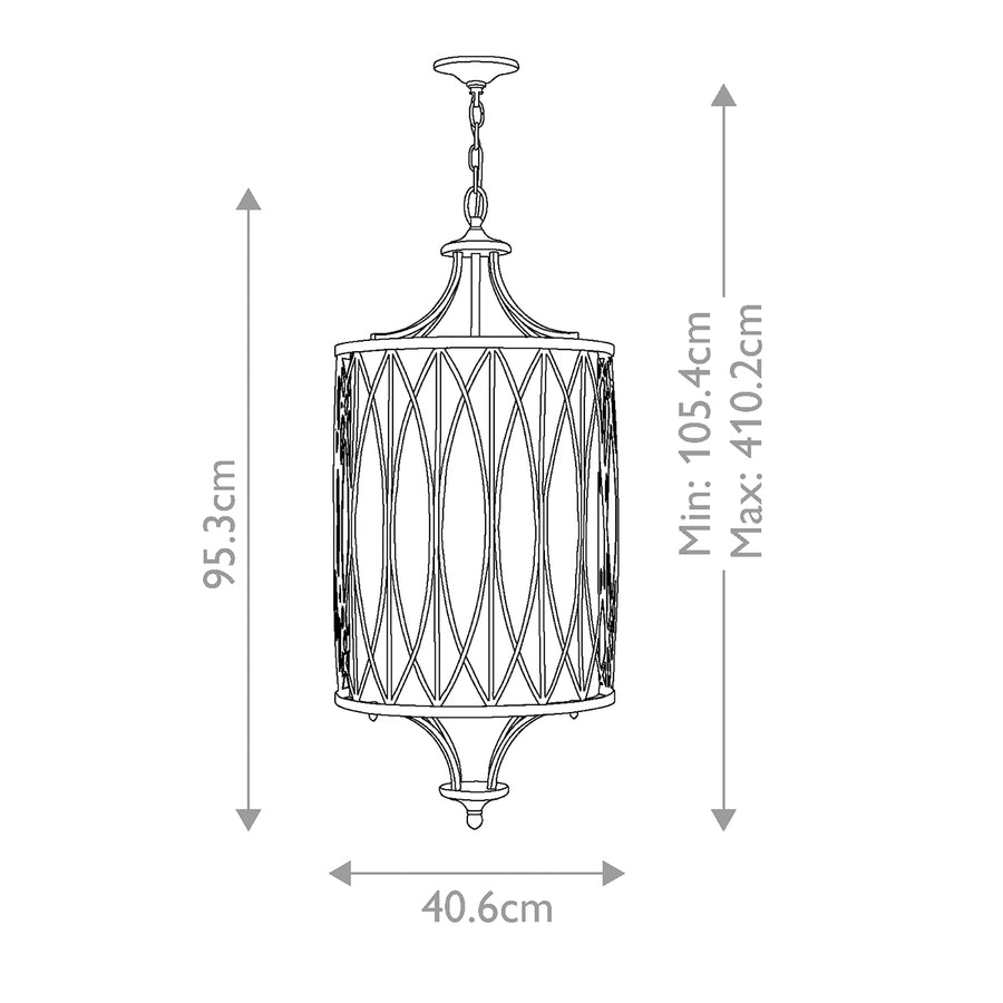 Suspension Walden 4 lumières bronze, lin
