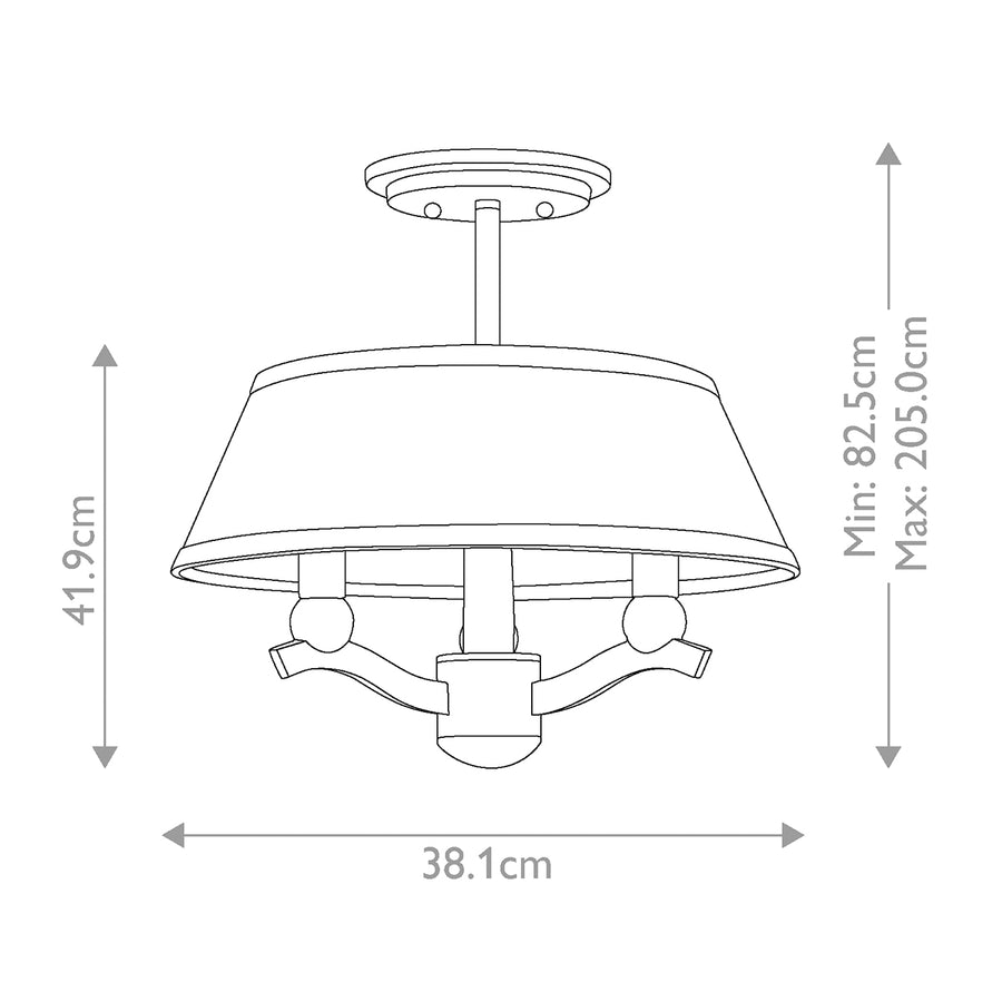 Suspension Whitney (hk) 3 lumières nickel satiné