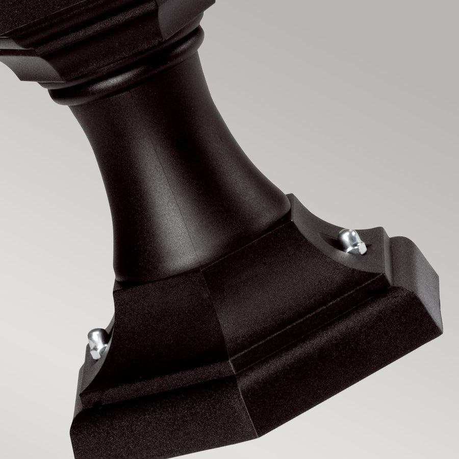 Détail de la base octogonale avec vis de fixation sur support