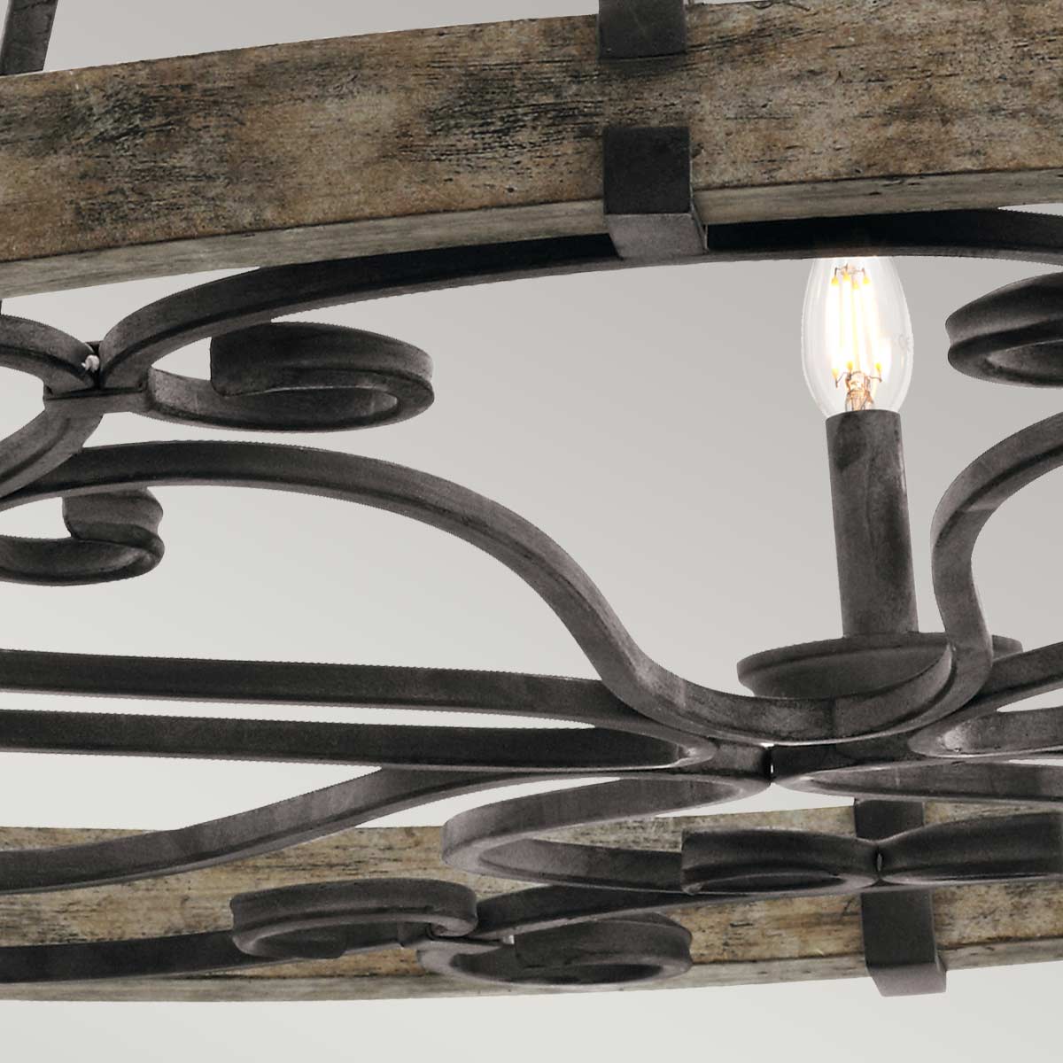 Lustre Taulbee 15 lumières, bois