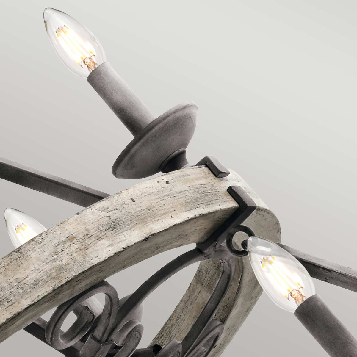 Lustre Taulbee 15 lumières, bois