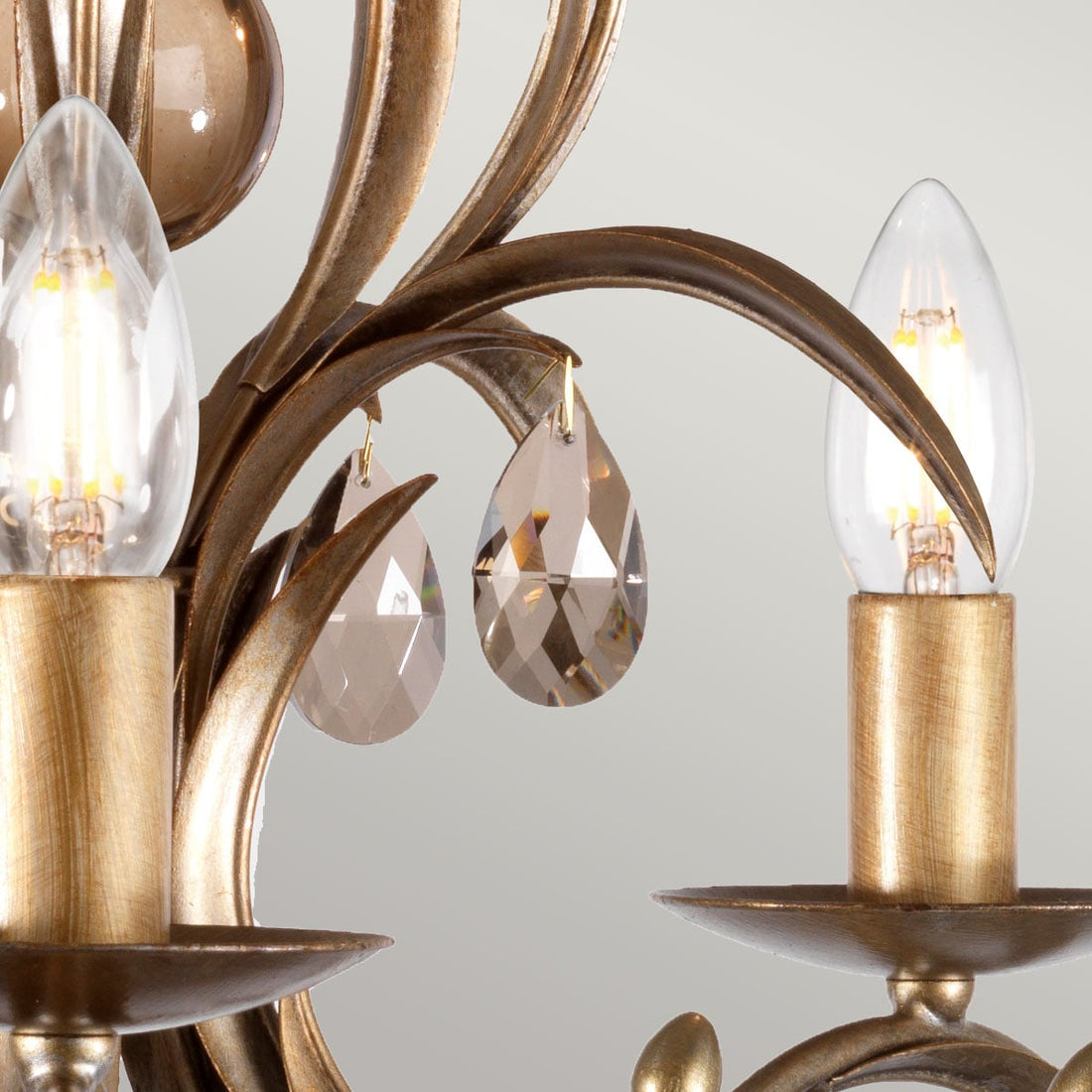 Lustre Lily 5 lumières bronze, verre