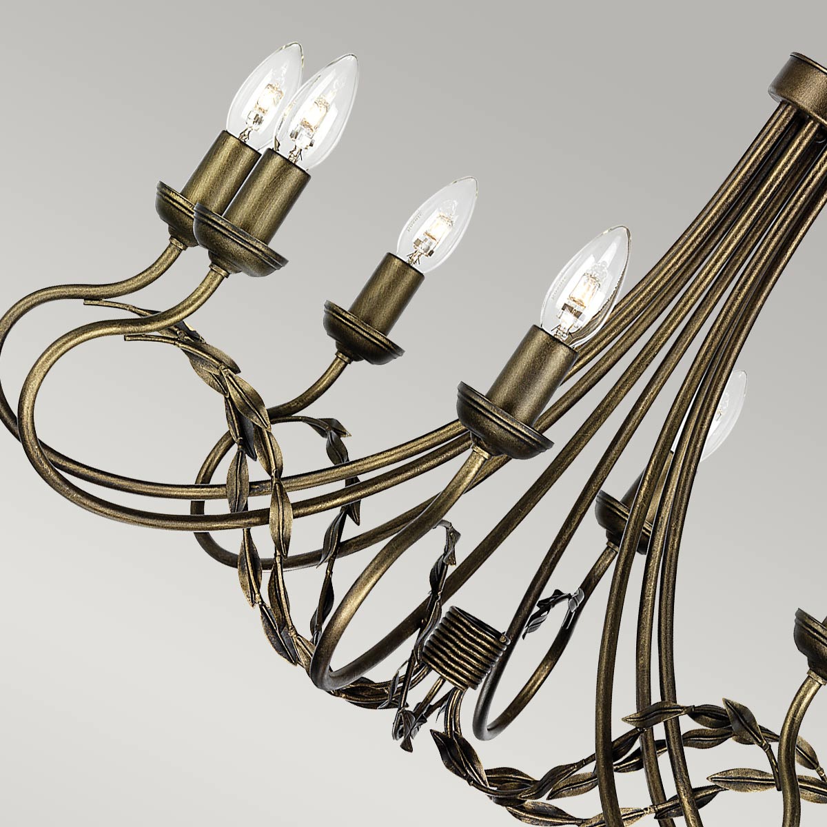 Lustre Olivia 8 lumières noir et doré