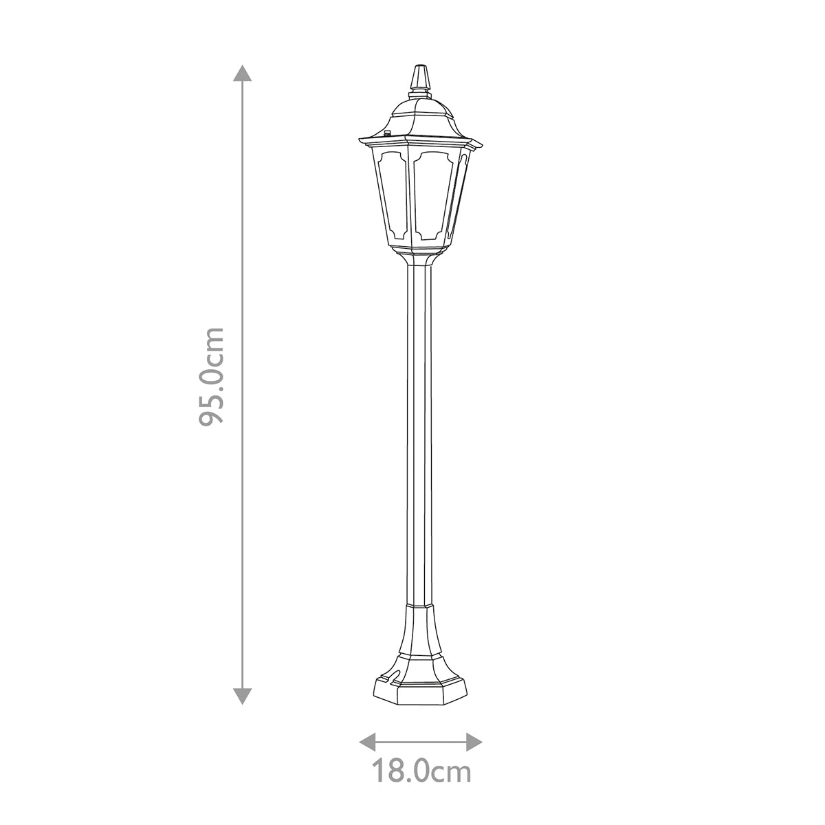 Lampadaire extérieur Parish noir, verre, H 95 cm