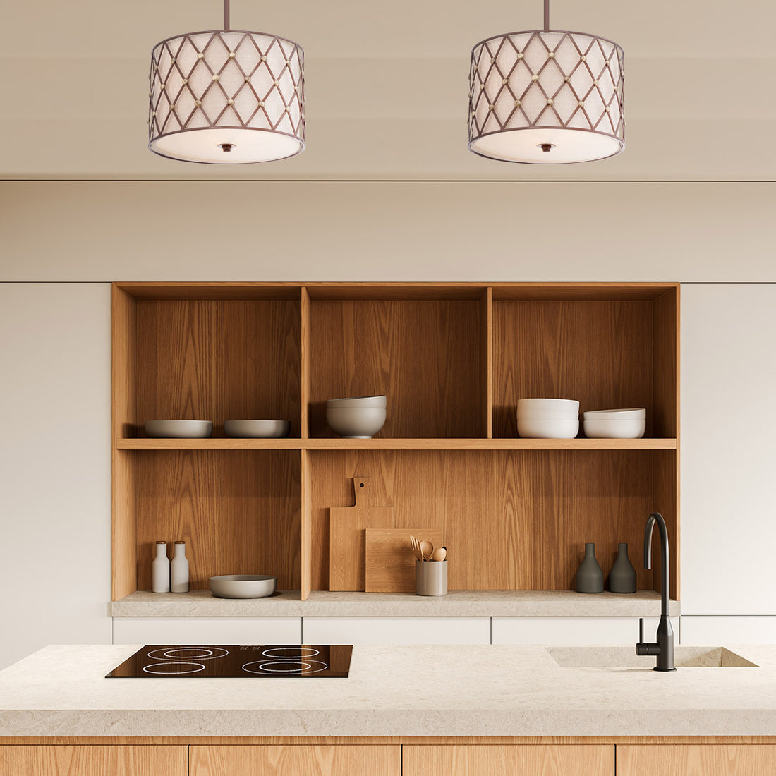 Suspension luminaire | Brown Lattice Cuivrée