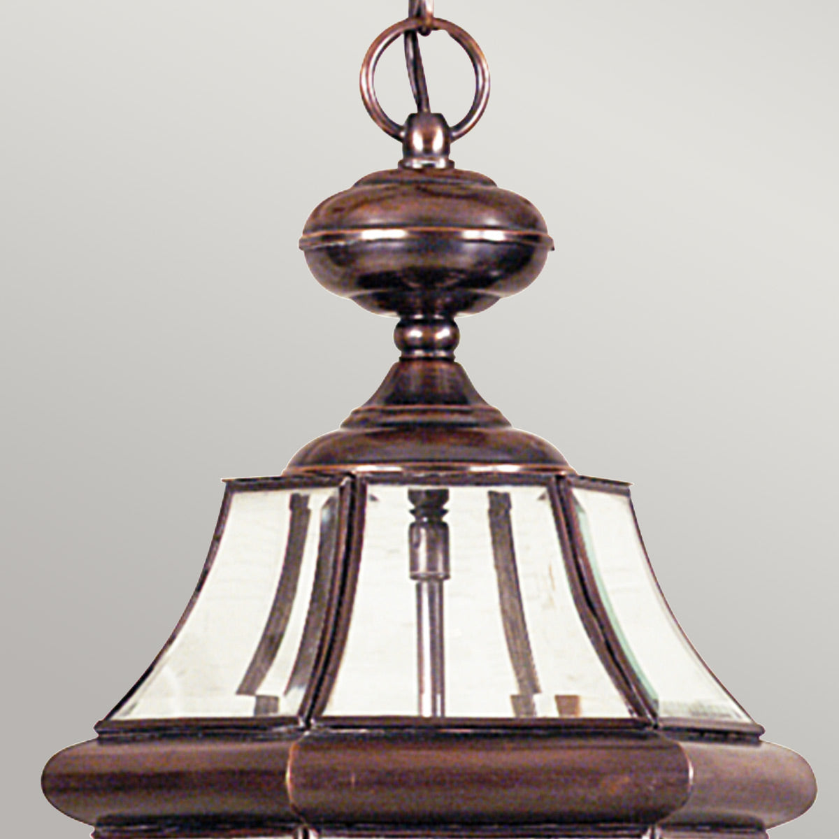 Suspension extérieure Newbury 2 lumières cuivrée, verre