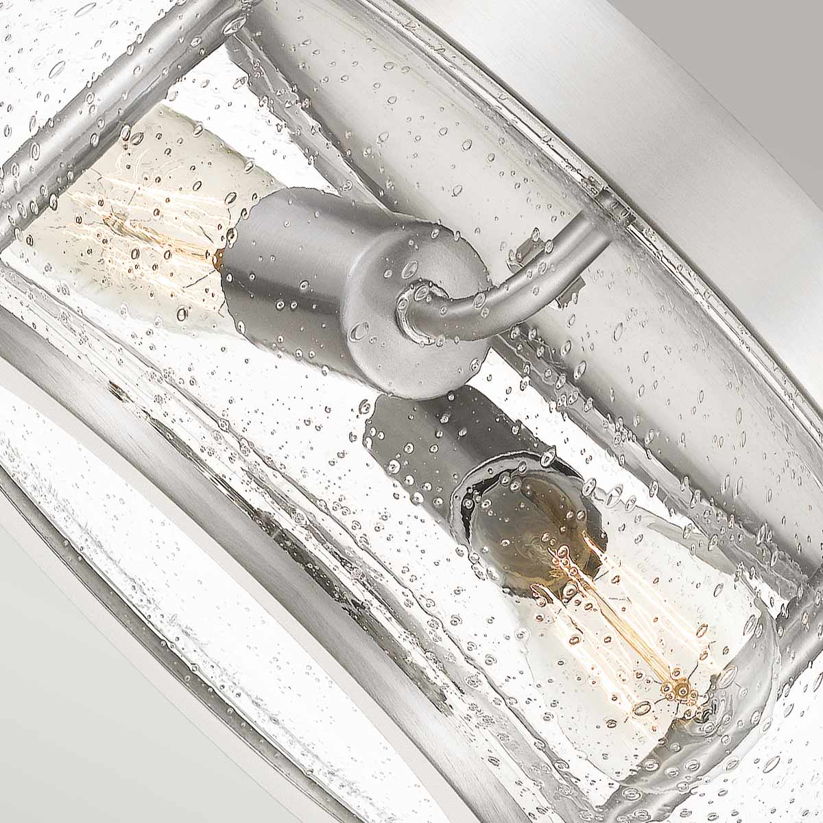 Plafonnier Trilogy 2 lumières nickel satiné, verre