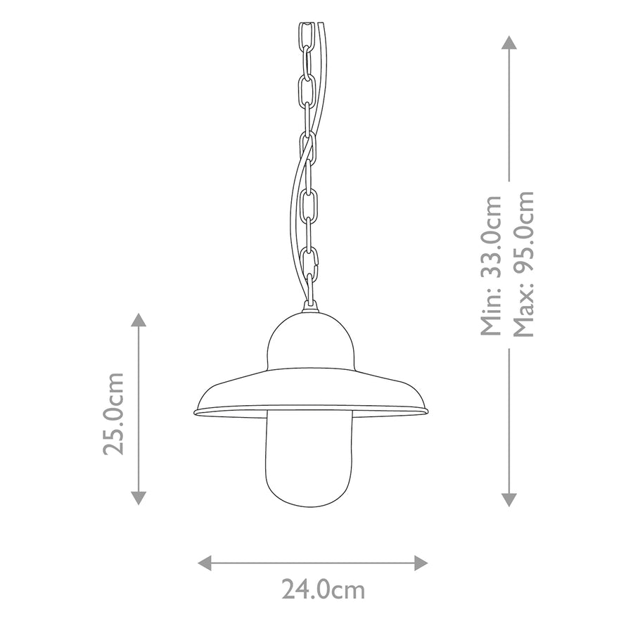 Suspension extérieure Somerton verte, verre