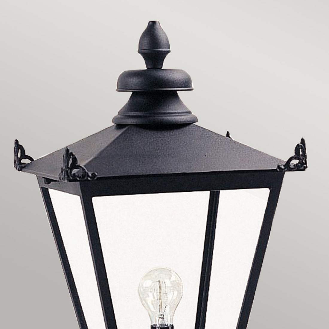 Lampadaire extérieur Wilmslow noir, verre, H 82,5 cm