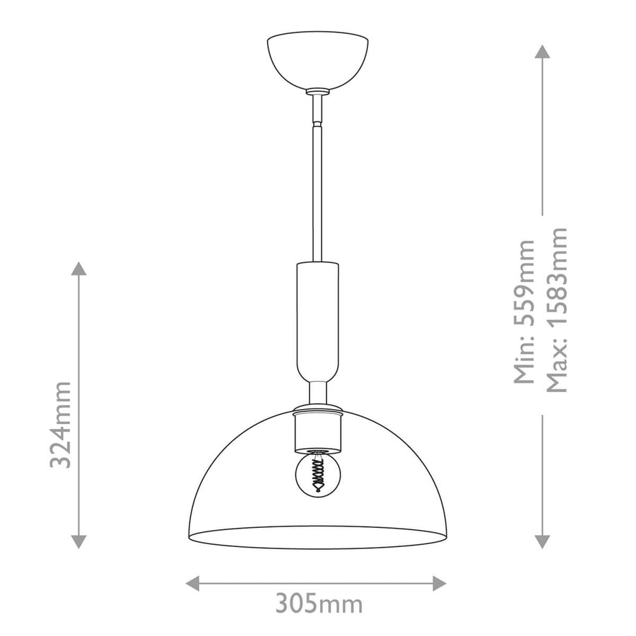 Suspension Jude dorée et transparente, verre