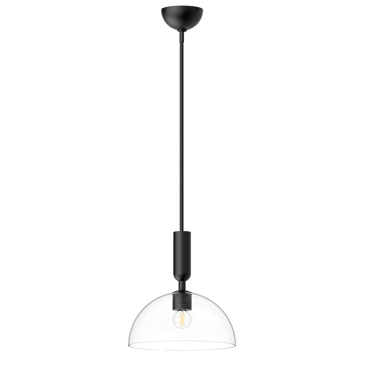 Suspension Jude noire mat et transparente, verre